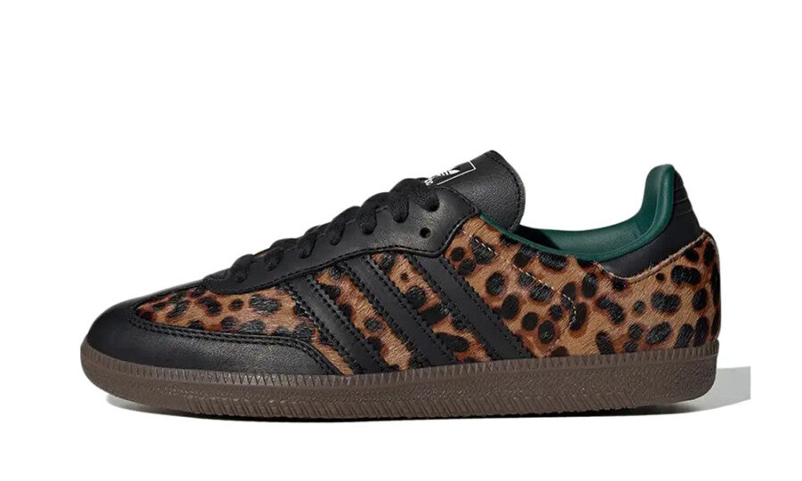 Adidas Samba Black Green Leopard